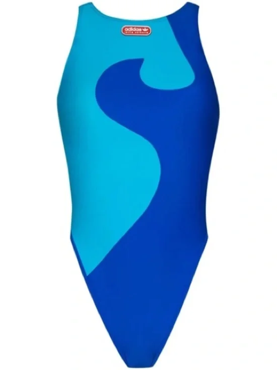 Adidas x Lotta Volkova Blue Two-Tone High-Neck One-Piece Swimsuit - S - NWT - Picture 6 of 12